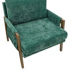 Green 35.4 Velvet Arm Chair with Solid Rubber Wood Frame