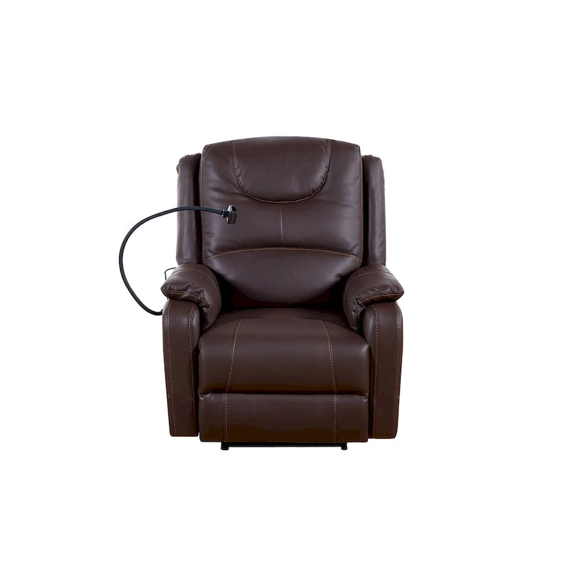 Bonded Leather Zero Gravity Power Recliner with Massage and Heating