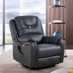 Bonded Leather Zero Gravity Power Recliner with Massage and Heating