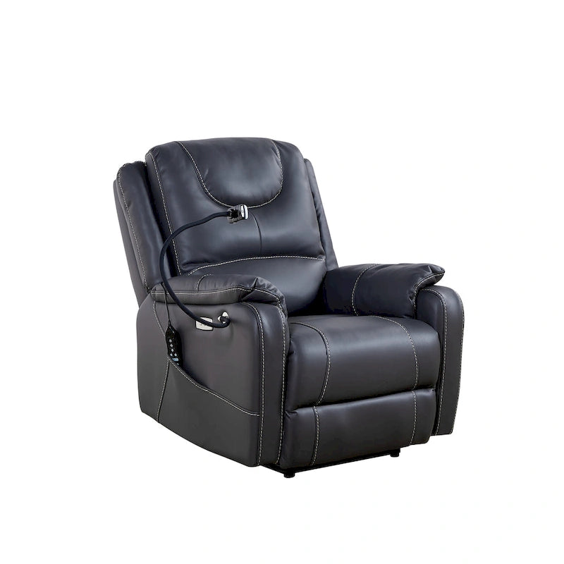 Bonded Leather Zero Gravity Power Recliner with Massage and Heating