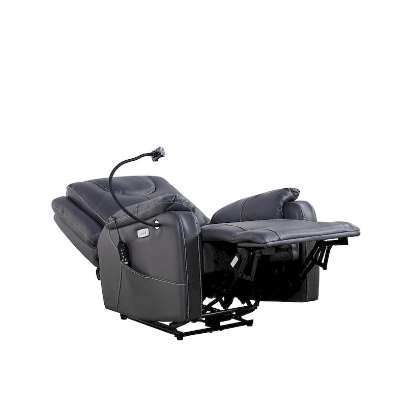 Bonded Leather Zero Gravity Power Recliner with Massage and Heating