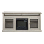 60 Fireplace TV Stand with Glass Doors and Open/Closed Storage for TVs Up to 65