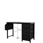47 Office Desk, Modern Reversible Study Writing Desk Workstation With Hutch, 3 Drawers, Power Outlets And Side Pockets
