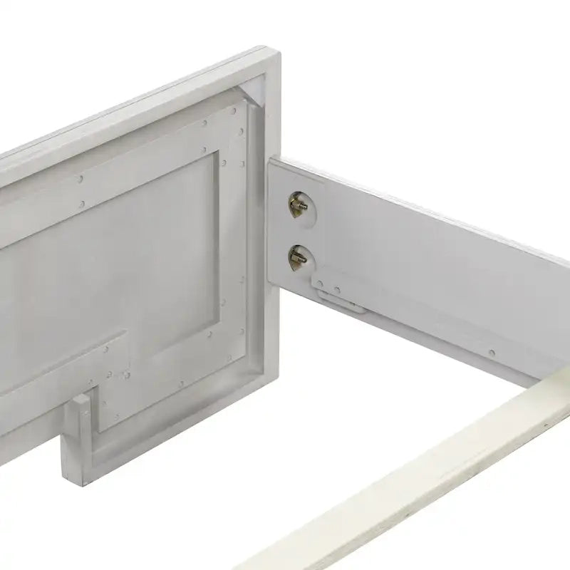 Rustic White Wood Panel Bed