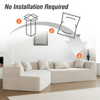 127.5 Polyester Upholstered Modular Oversized Minimalist Comfy Sectional Compressed Sofa