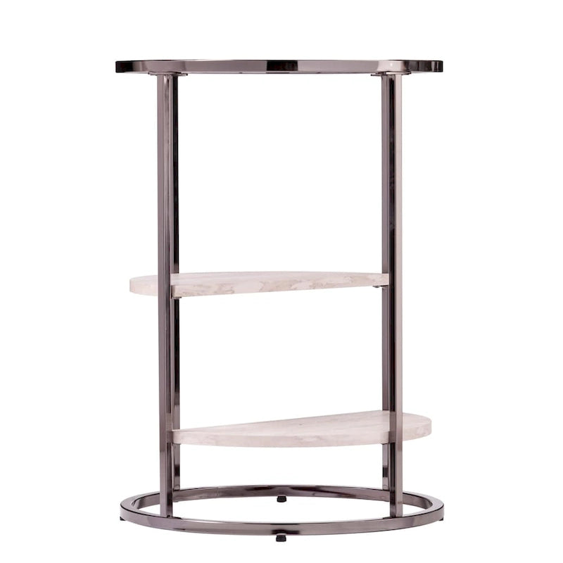 Round Side Table w/ Faux Stone