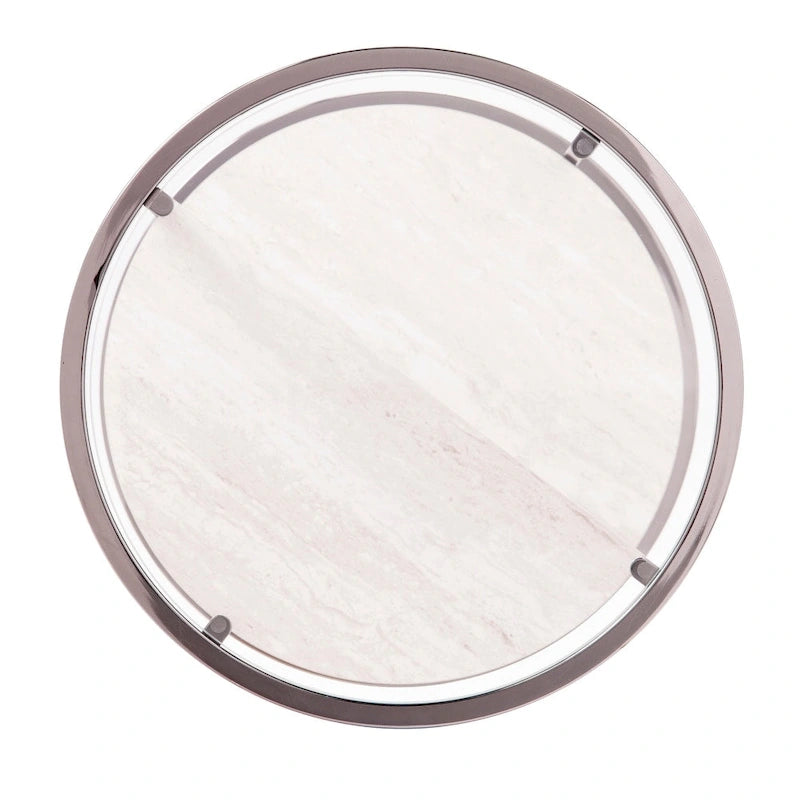 Round Side Table w/ Faux Stone