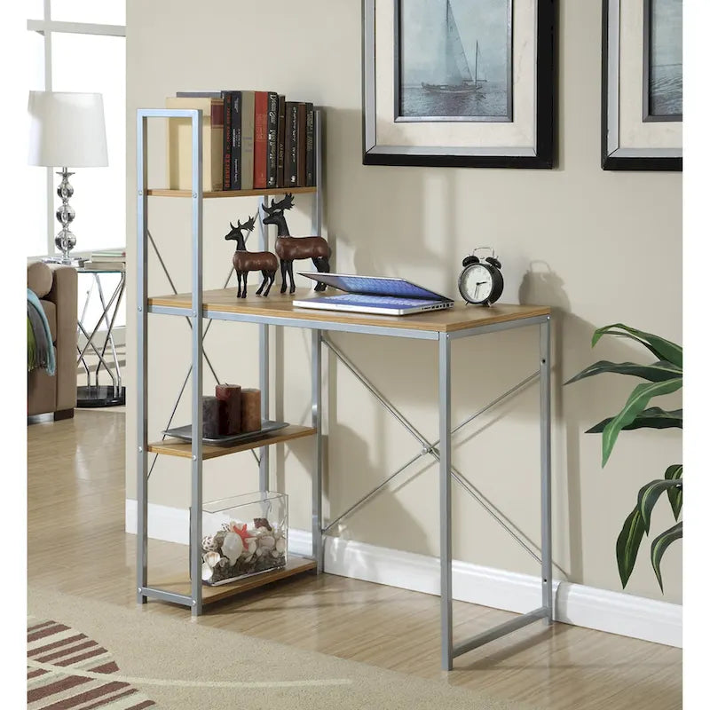  Designs2Go Office Workstation with Shelves