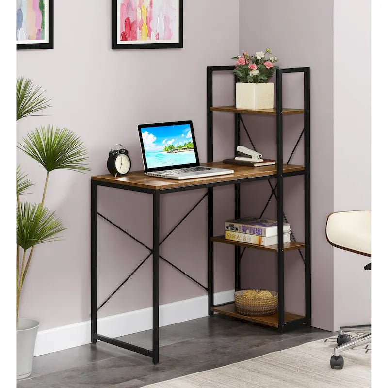 Office Workstation with Shelves