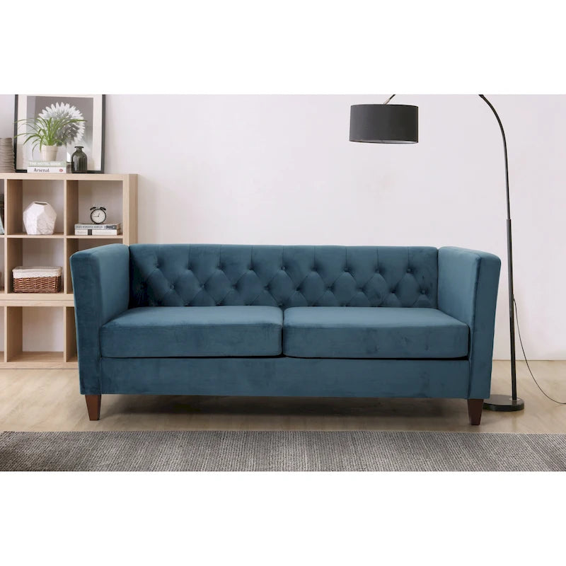 73.3 Velvet Square Arm Sofa