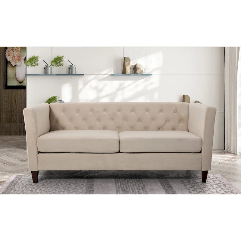73.3 Velvet Square Arm Sofa