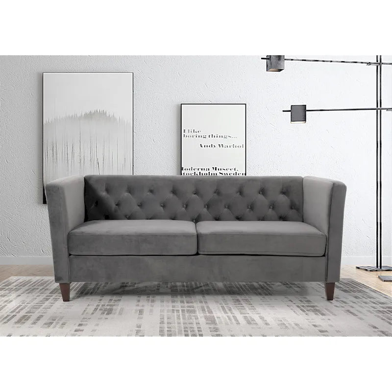 73.3 Velvet Square Arm Sofa