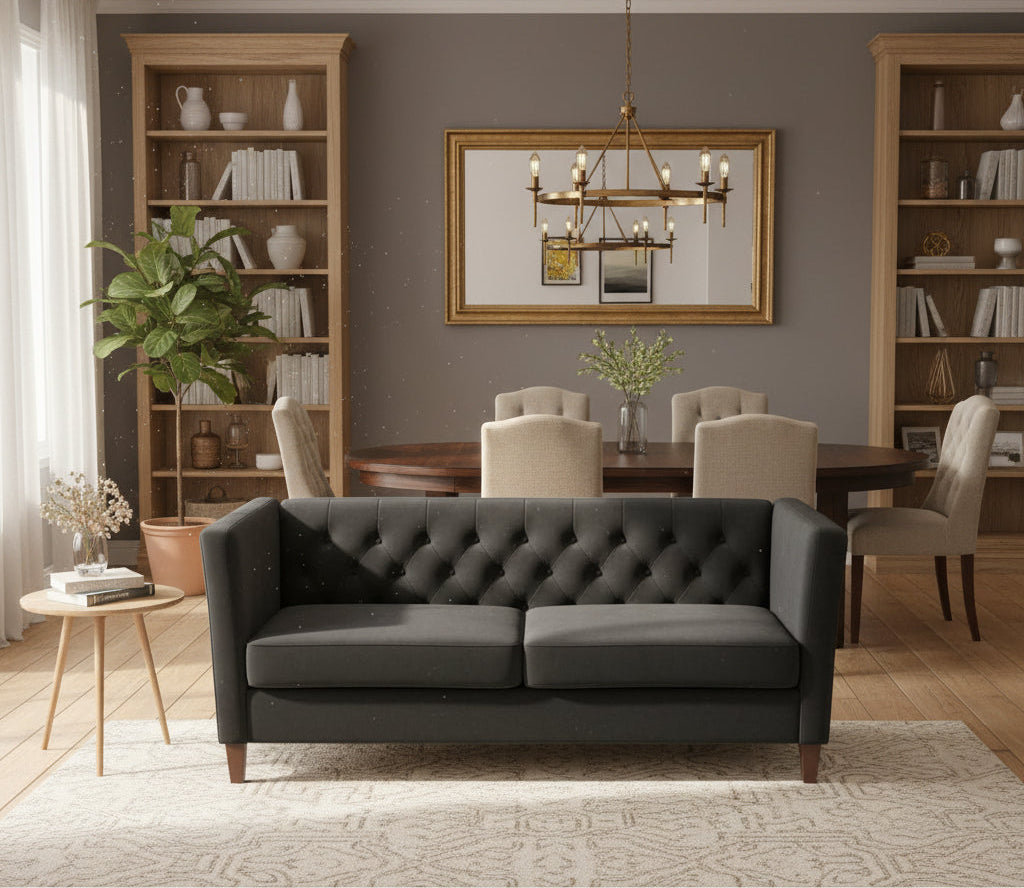 Lisette 73.3 Velvet Square Arm Sofa