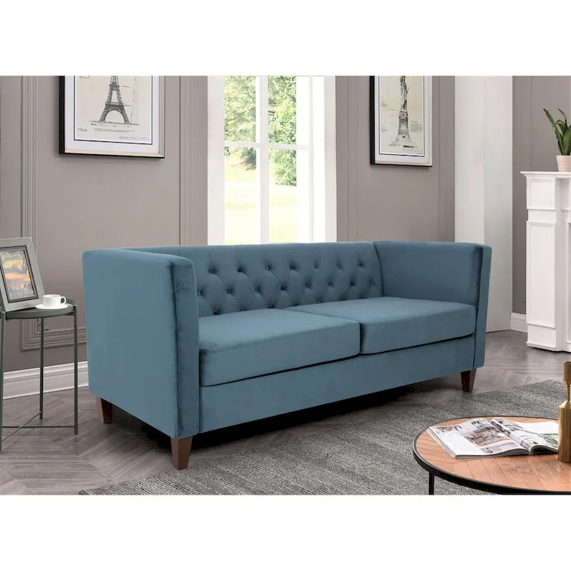 73.3 Velvet Square Arm Sofa