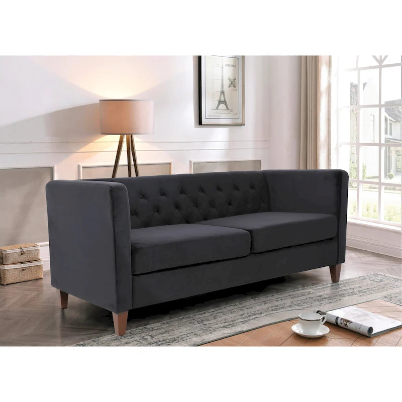 73.3 Velvet Square Arm Sofa