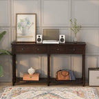 Entryway Console Table with Two Storage Drawers and Bottom Shelf
