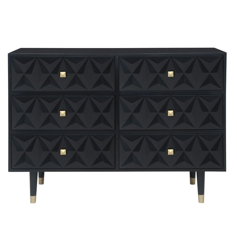 Geometric Textured Glam 6-Drawer Dresser