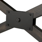 Double Bridge Dark Chestnut Trestle Table Set