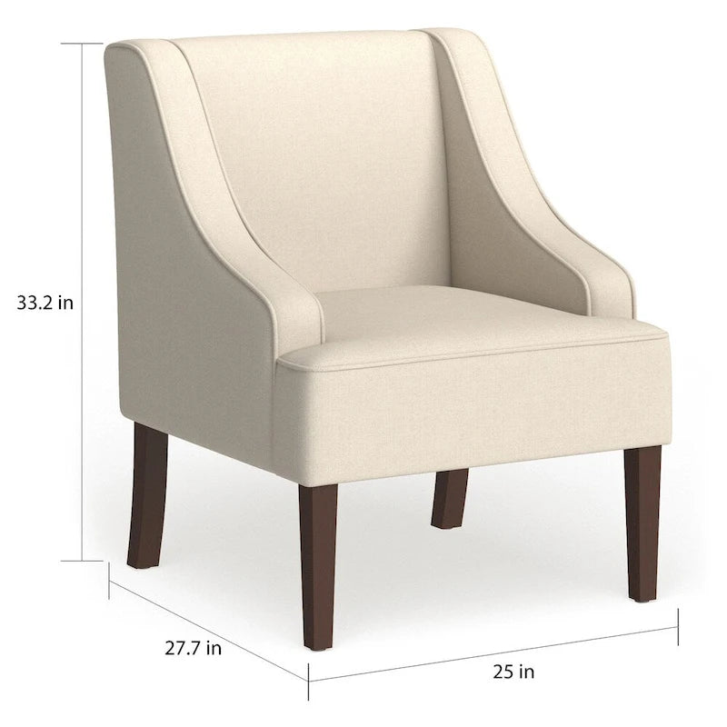 Lyric Cream Swoop Arm Accent Chair