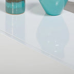 White and Chrome Metal High Gloss Console Table