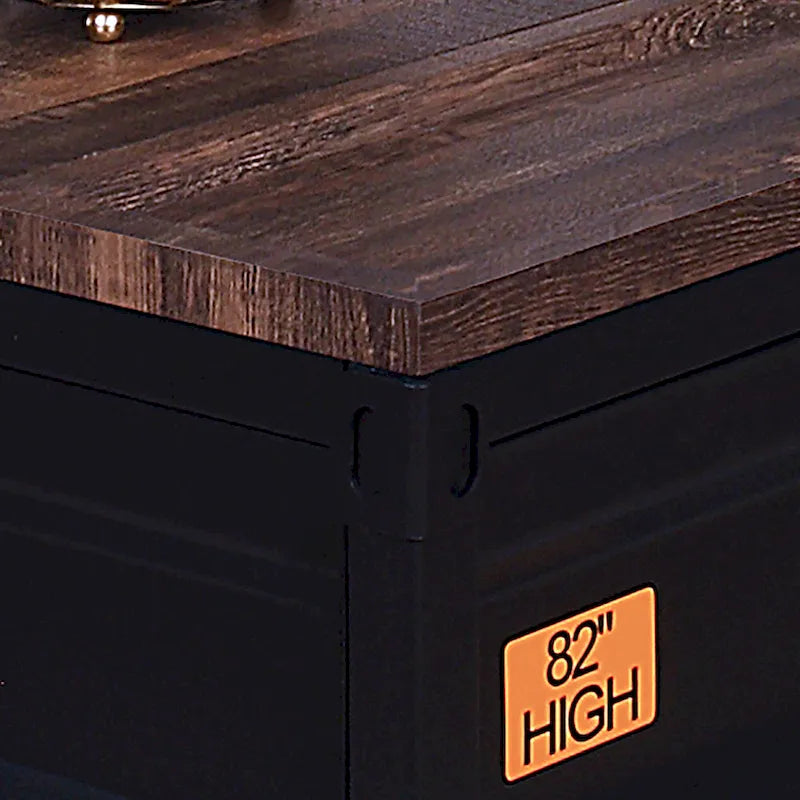 Industrial Black 47-inch Steel Lift-Top Coffee Table by