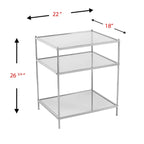 27 Silver Mirrored Glass And Iron End Table With Shelf - 22x18x26.75