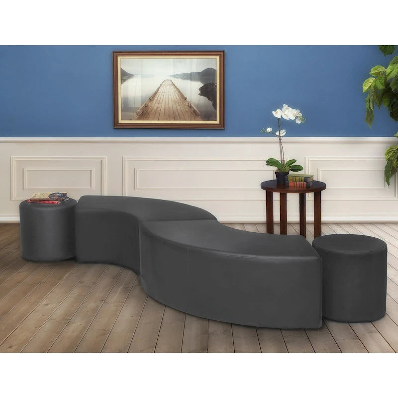 Curved Indoor Ottoman (Set of 2)