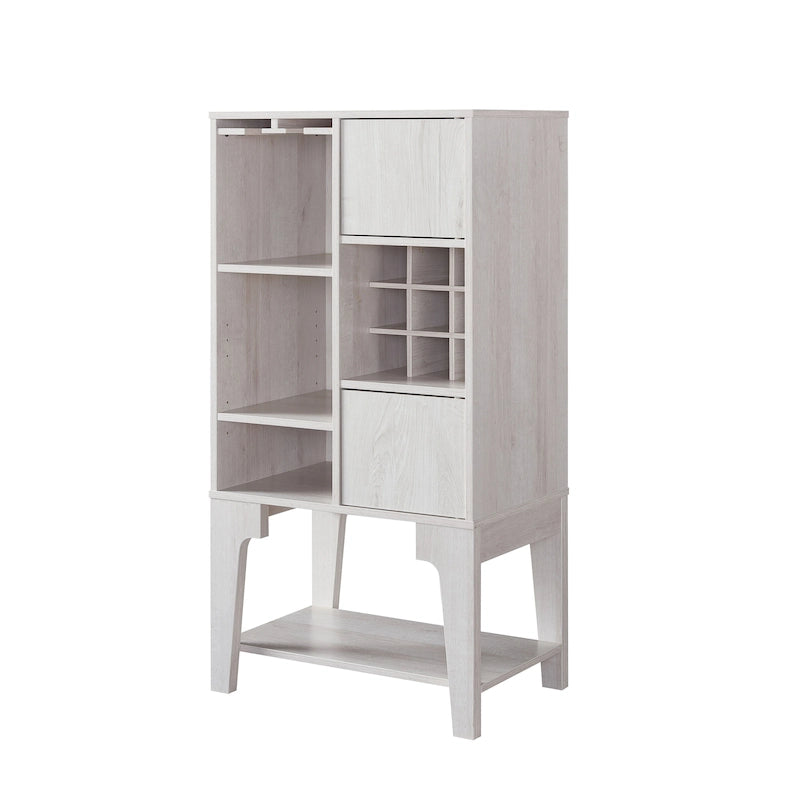 Contemporary 4-Shelf Buffet with Wine Rack