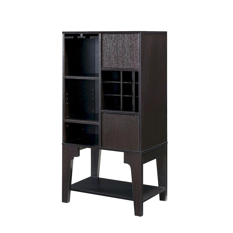 Contemporary 4-Shelf Buffet with Wine Rack