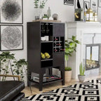 Contemporary 4-Shelf Buffet with Wine Rack