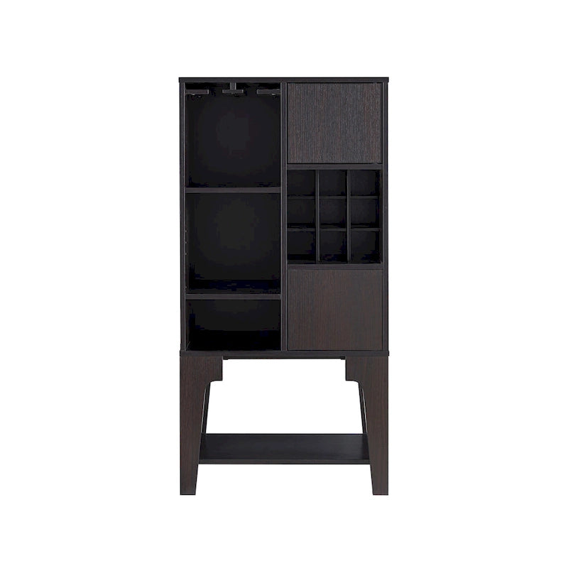 Contemporary 4-Shelf Buffet with Wine Rack