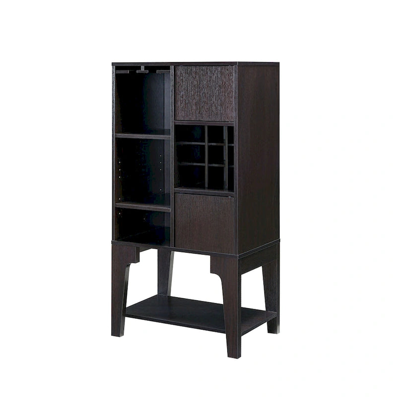Contemporary 4-Shelf Buffet with Wine Rack