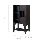 Contemporary 4-Shelf Buffet with Wine Rack