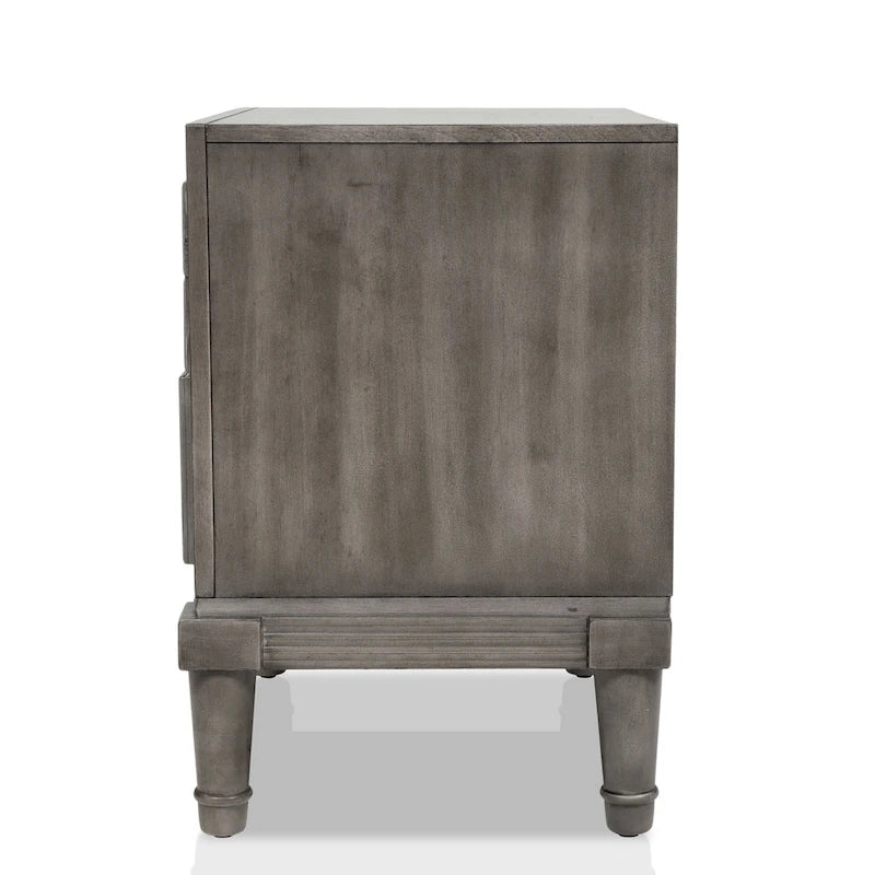 Hax Transitional Grey 2-Drawer Solid Wood Nightstand by 