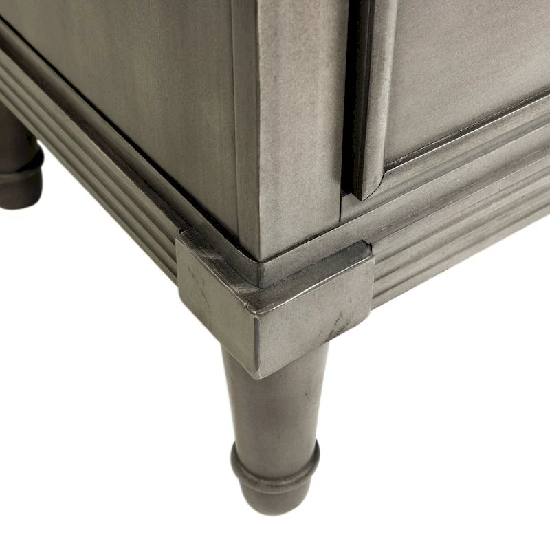 Transitional Grey 2-Drawer Solid Wood Nightstand