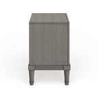 Transitional Grey 2-Drawer Solid Wood Nightstand