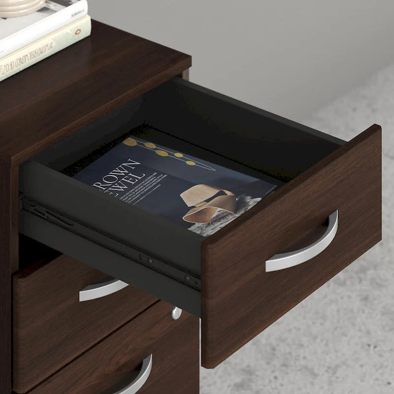 60W Desk with Return and Cabinet