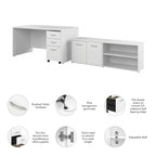 60W Desk with Return and Cabinet