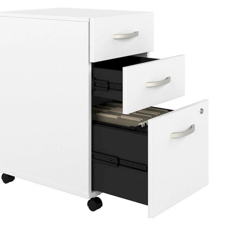 60W Desk with Return and Cabinet