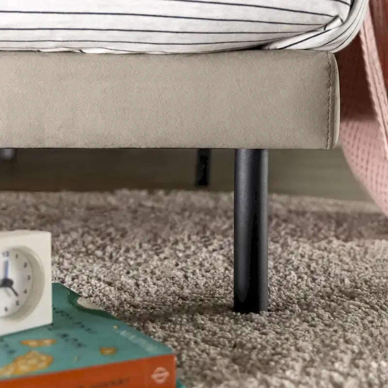 Velvet Upholstered Platform Bed Frame with Split Headboard