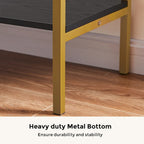 54.33" Console Table with 3 Drawers, Black Entryway Table with Storage Shelves