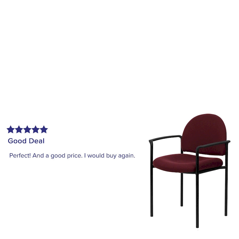 Comfort Stackable Steel Side Reception Chair with Arms