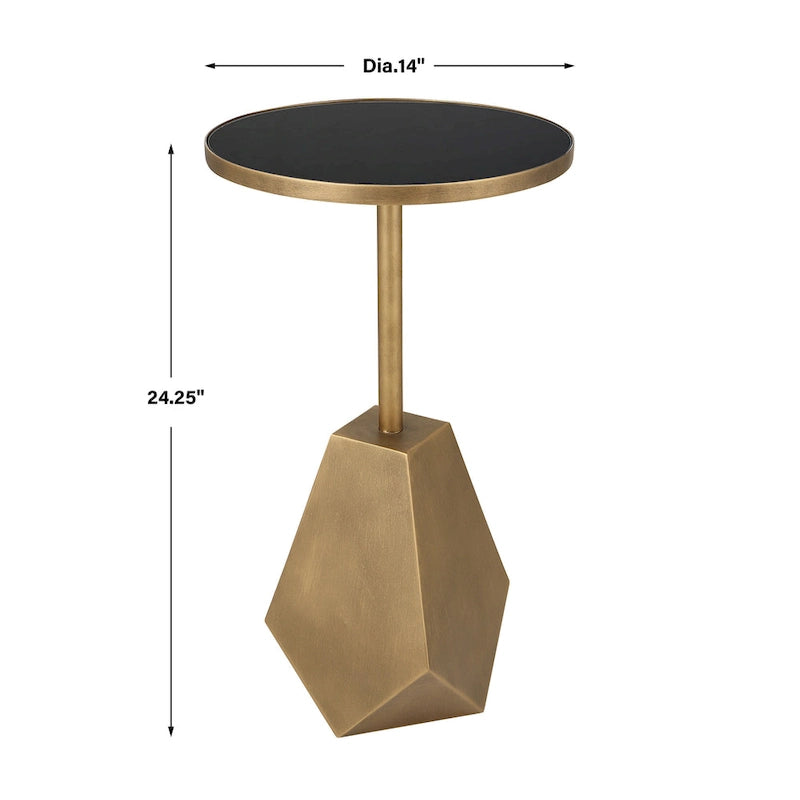 Comet Geometric Bronze Accent Table - 14W x 24H x 14D