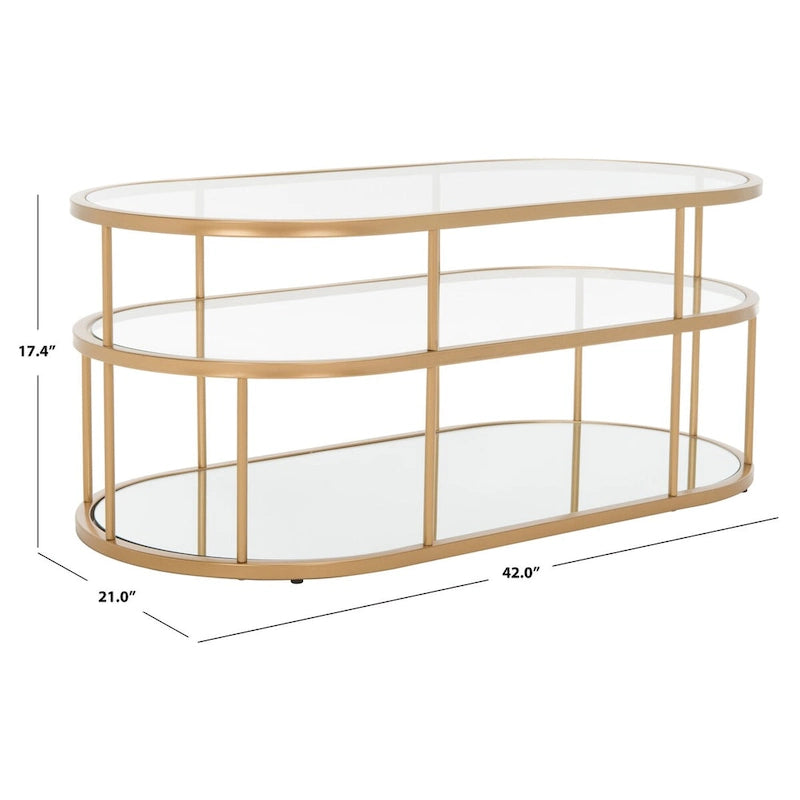 3 Shelf Coffee Table - 42 L x 21 D x 17 H - 42Wx21Dx17H