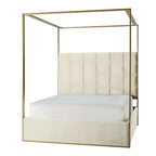 Contemporary Upholstered King Size Canopy Bed