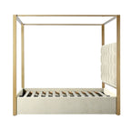 Contemporary Upholstered King Size Canopy Bed
