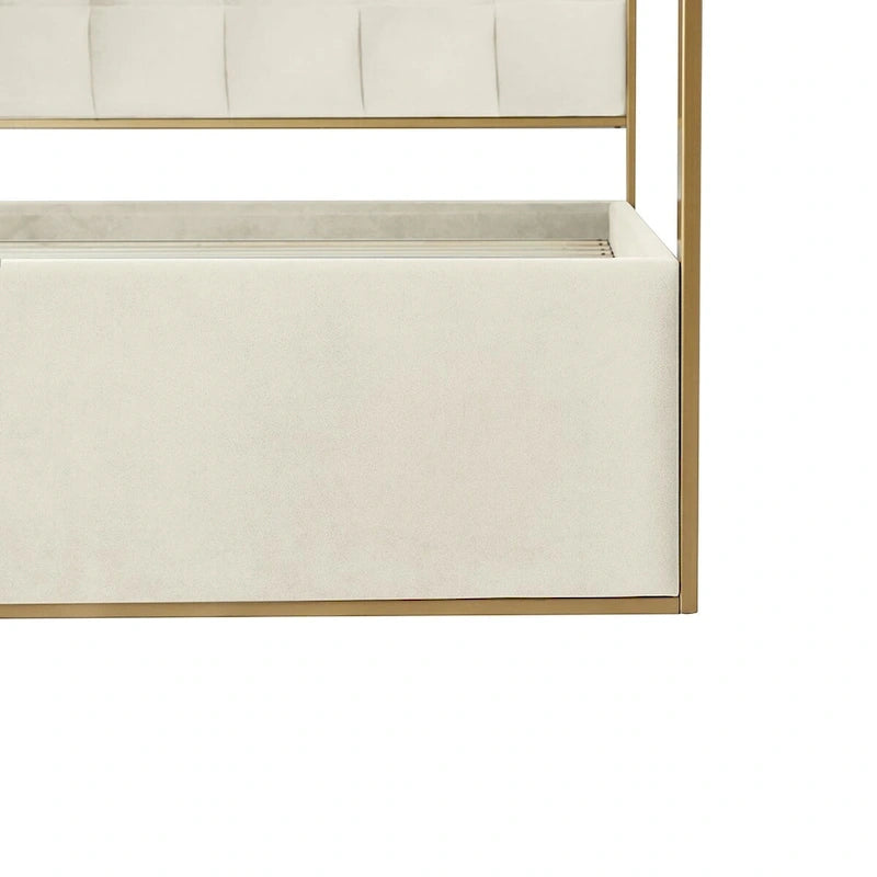 Contemporary Upholstered King Size Canopy Bed