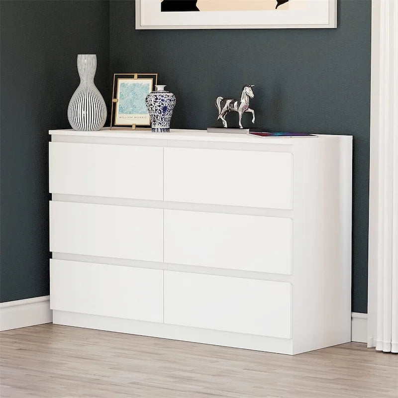 6 Drawer Double Dresser for Bedroom Living Room Hallway