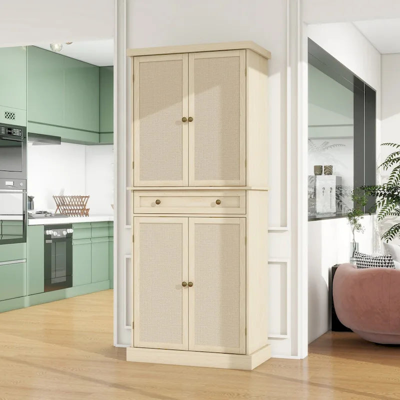 4 Door Cabinet with 1 Drawer with 4 Adjustable Inner Shelves