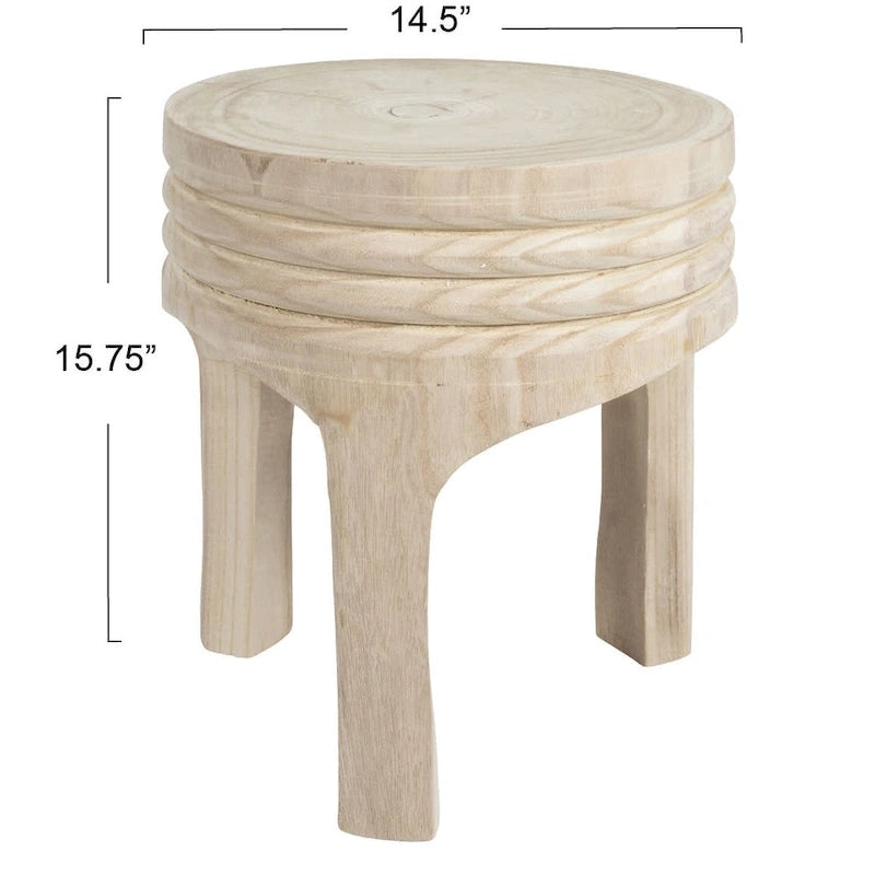 Wood Carved Stool